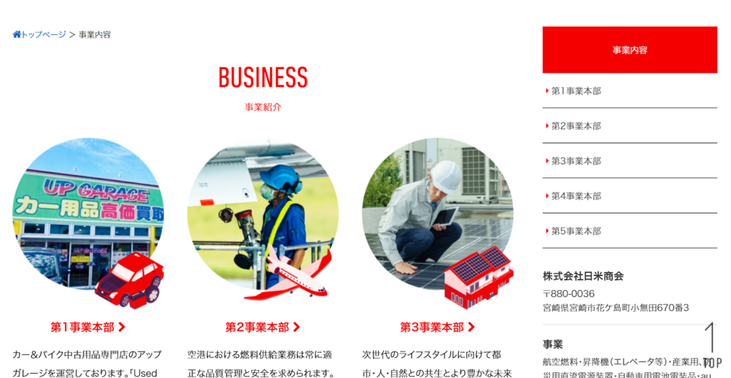 株式会社日米商会　太陽光推進事業部 宮崎県北事務所公式HP画像